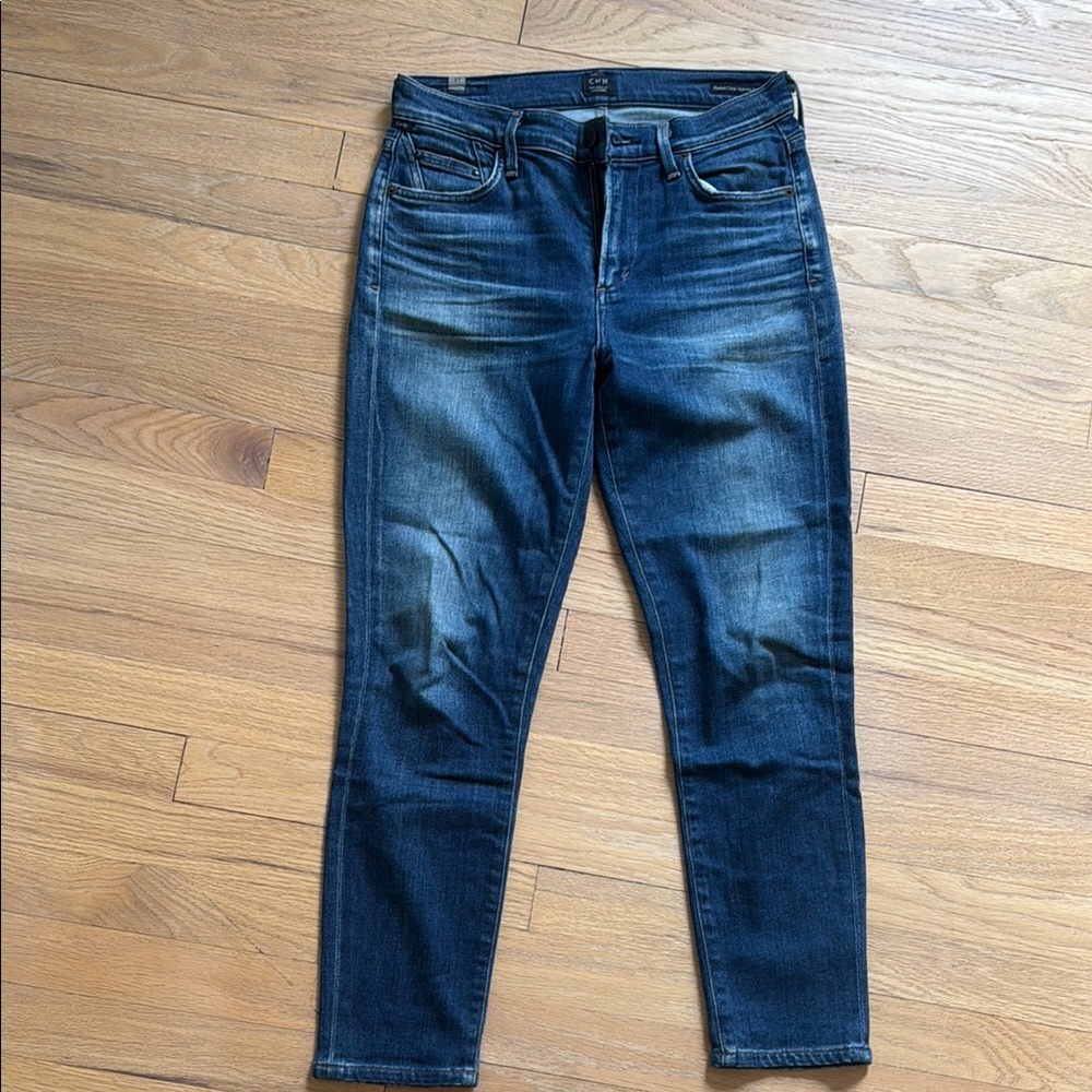 Citizens Of Humanity High Rise Rocket Crop Jeans with Distressed Detail